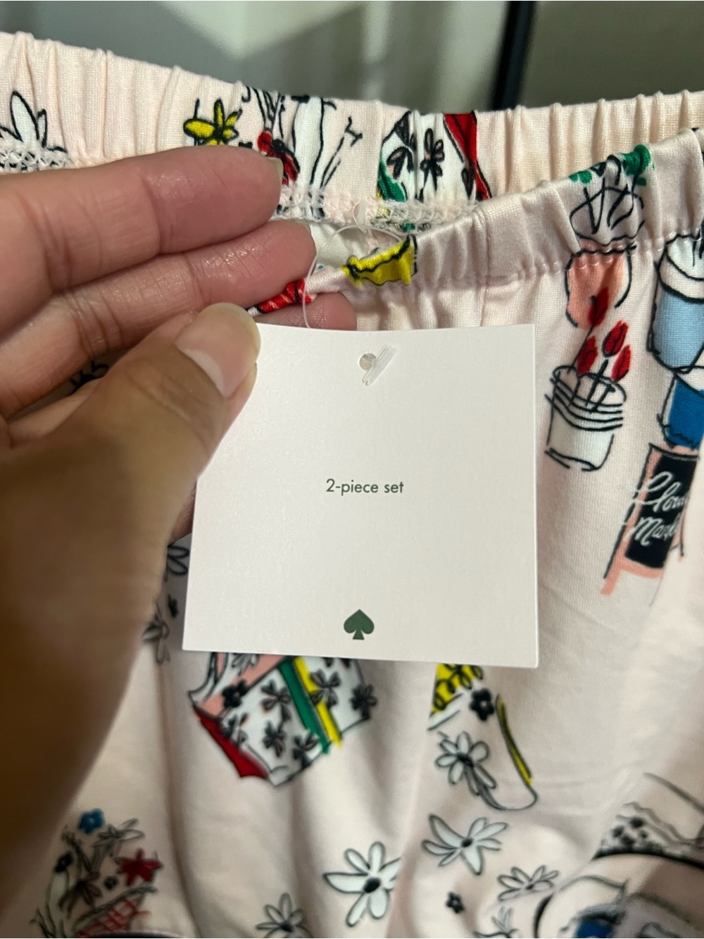 NWT Kate Spade Women's Pink Short Pajama Set with Garden Print - Picture 4 of 8
